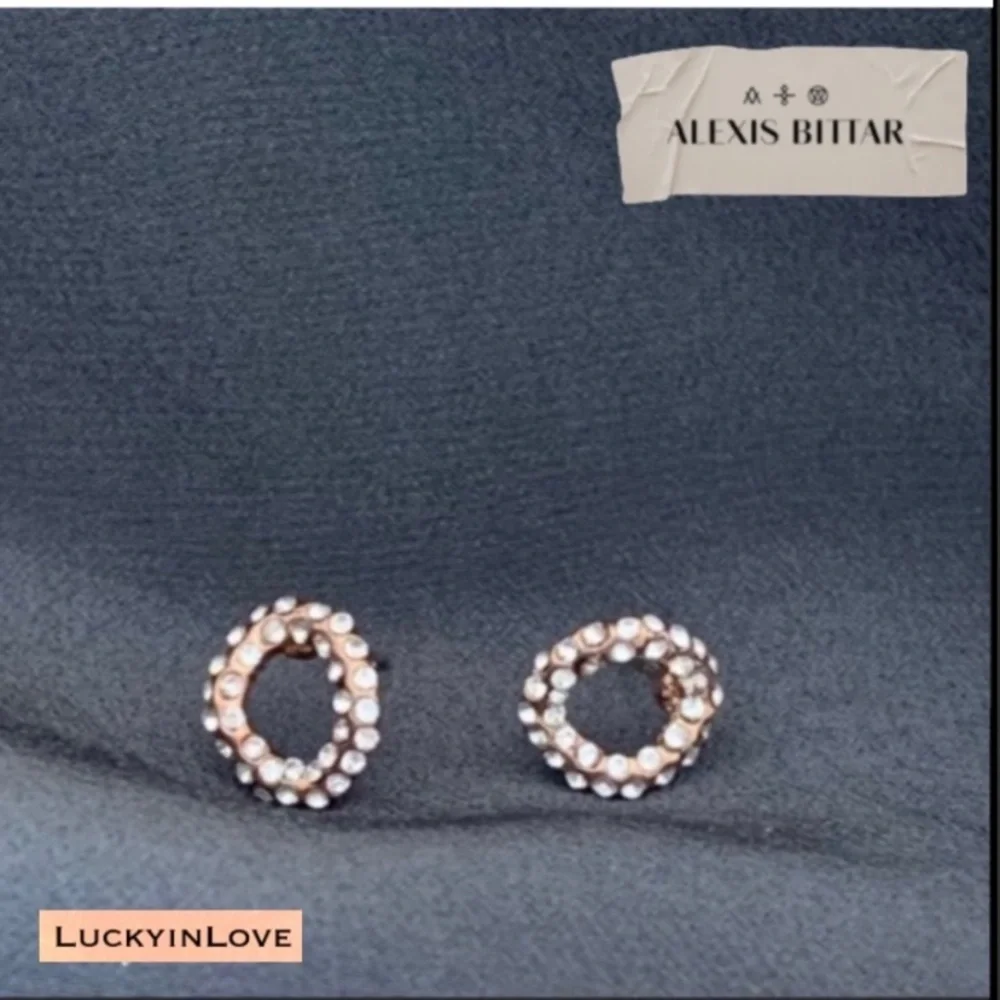 ALEXIS BITTAR Rose Gold Jardin de Papillon Link Stud Crystal Earrings